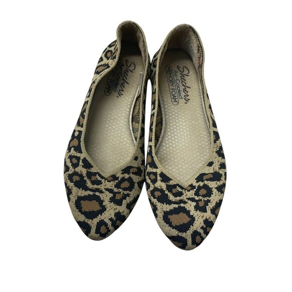 Skechers Cleo Claw Flats Natural Animal Print Pointed Toe Shoes 44886 Size 8 - Picture 1 of 8